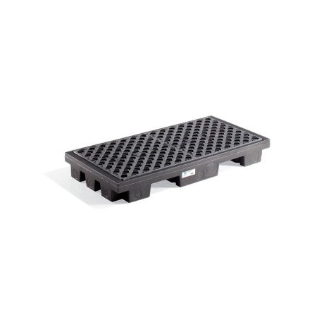 Pig PIG 2-Drum Poly Deck with Pallet Jack Pockets Without Drain 52" L x 26" W x 6.5" H PAK1020-WOD